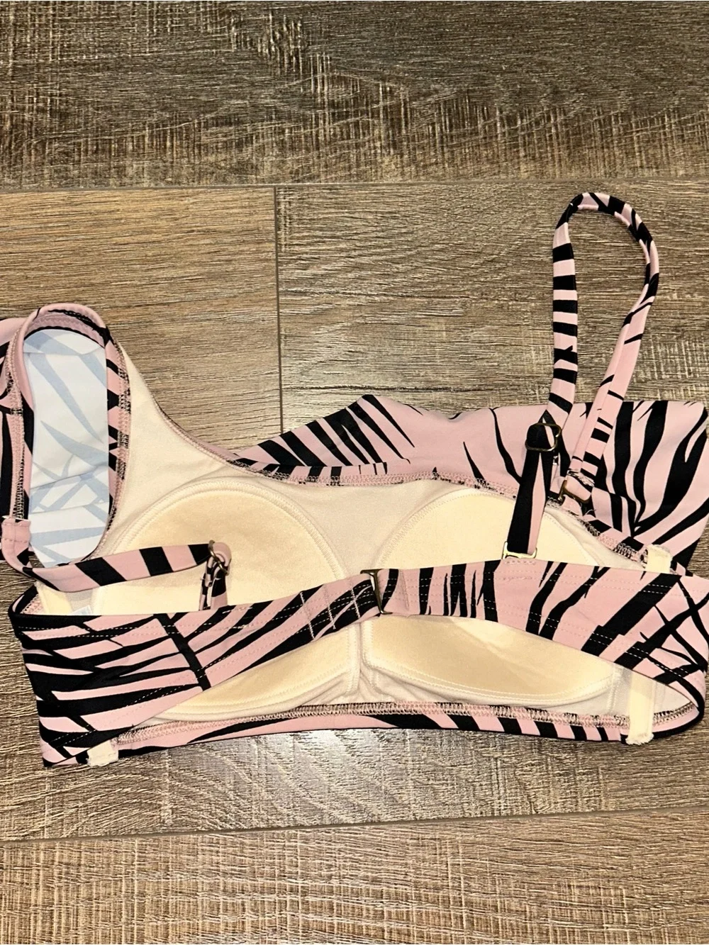 Kona Sol Women’s Pink Palm-Print Swim Top Small